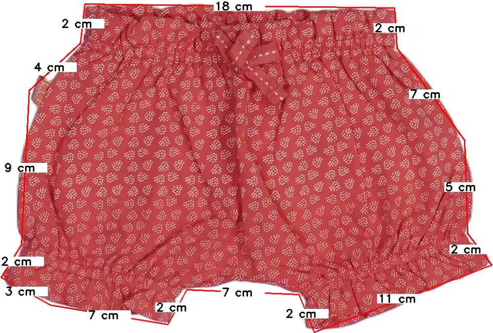 Piros Boboli Rövidnadrág EU 68 / UK 3-6 hónap / US 3-6 hónap