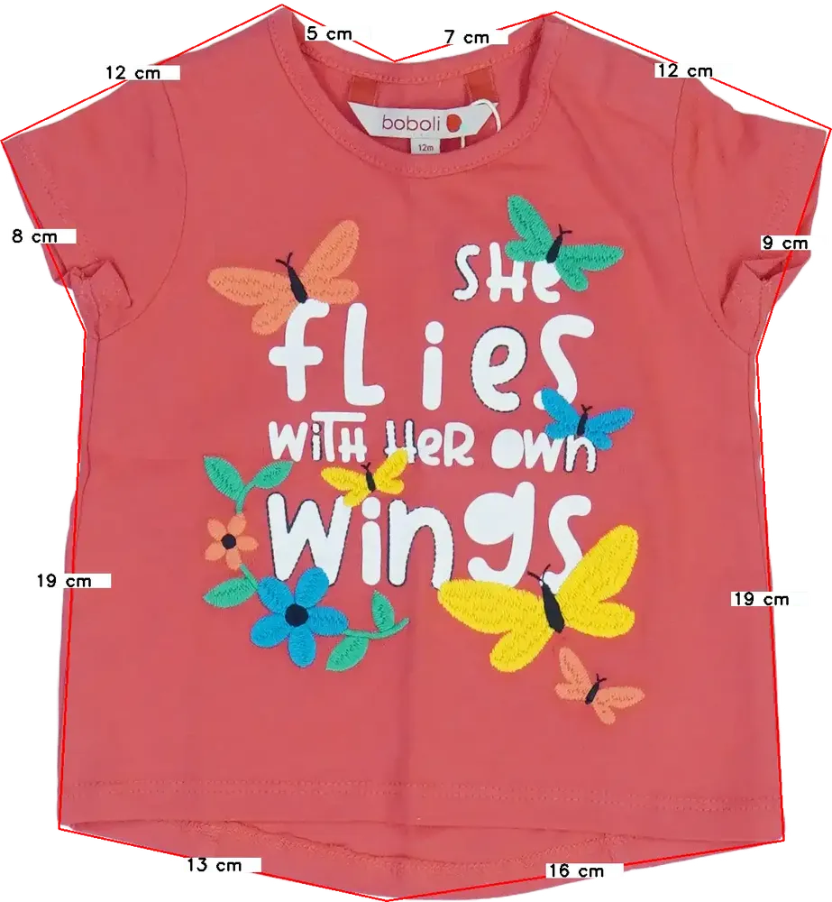 Piros Boboli Póló EU 80 / UK 9-12 hónap / US 12 hónap