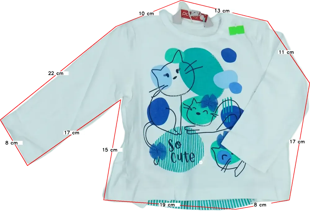 Fehér Boboli Hosszú ujjú felső EU 68 / UK 3-6 hónap / US 3-6 hónap