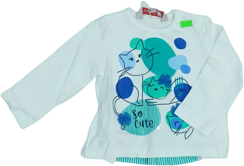 Fehér Boboli Hosszú ujjú felső EU 68 / UK 3-6 hónap / US 3-6 hónap