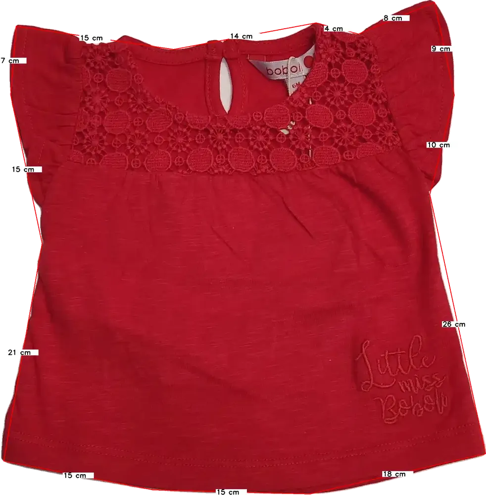Piros Boboli Tunika EU 68 / UK 3-6 hónap / US 3-6 hónap