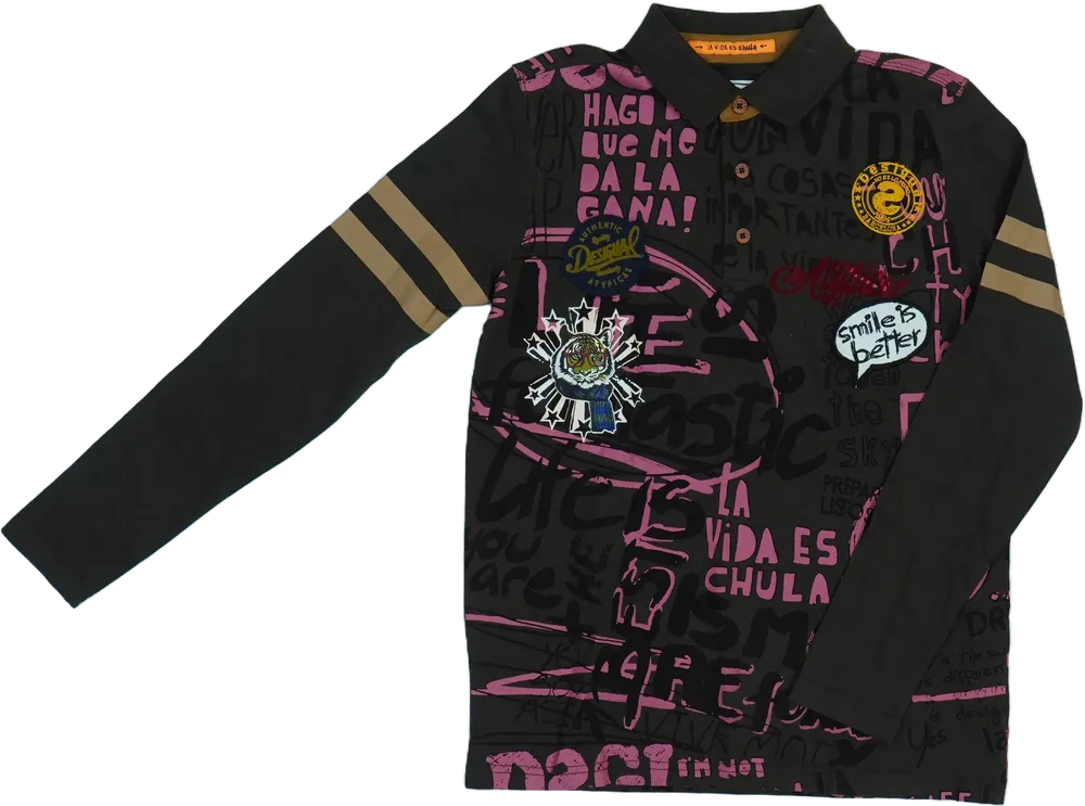 Barna Desigual Hosszú ujjú felső EU 152 / UK 12 év / US 12 év/L