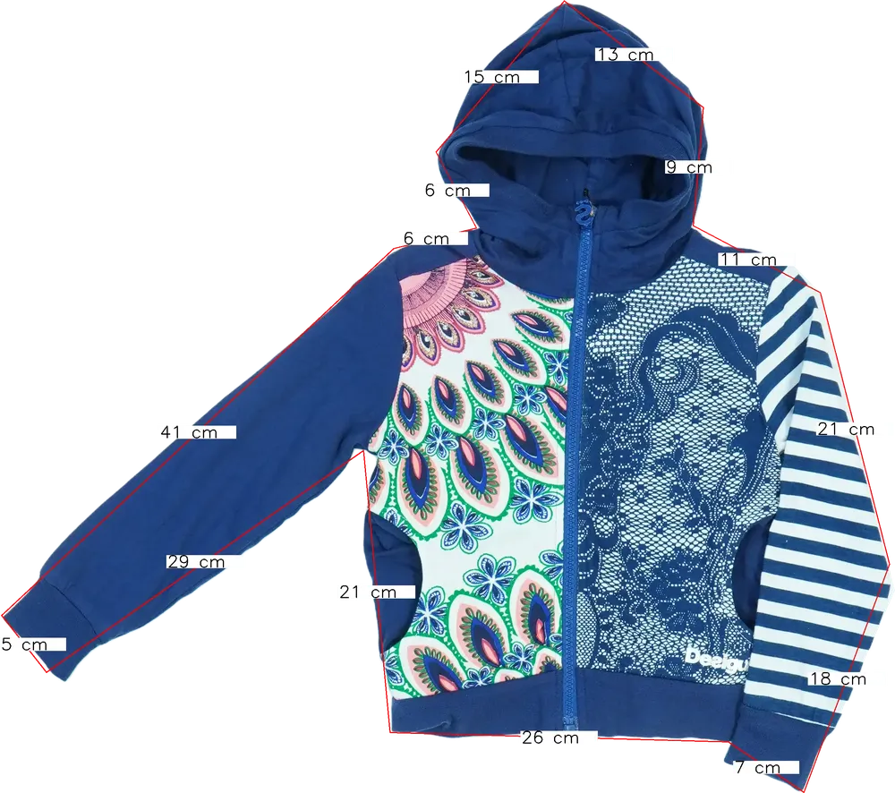 Kék Desigual Kapucnis pulóver EU 104 / UK 4 év / US 4T/XS