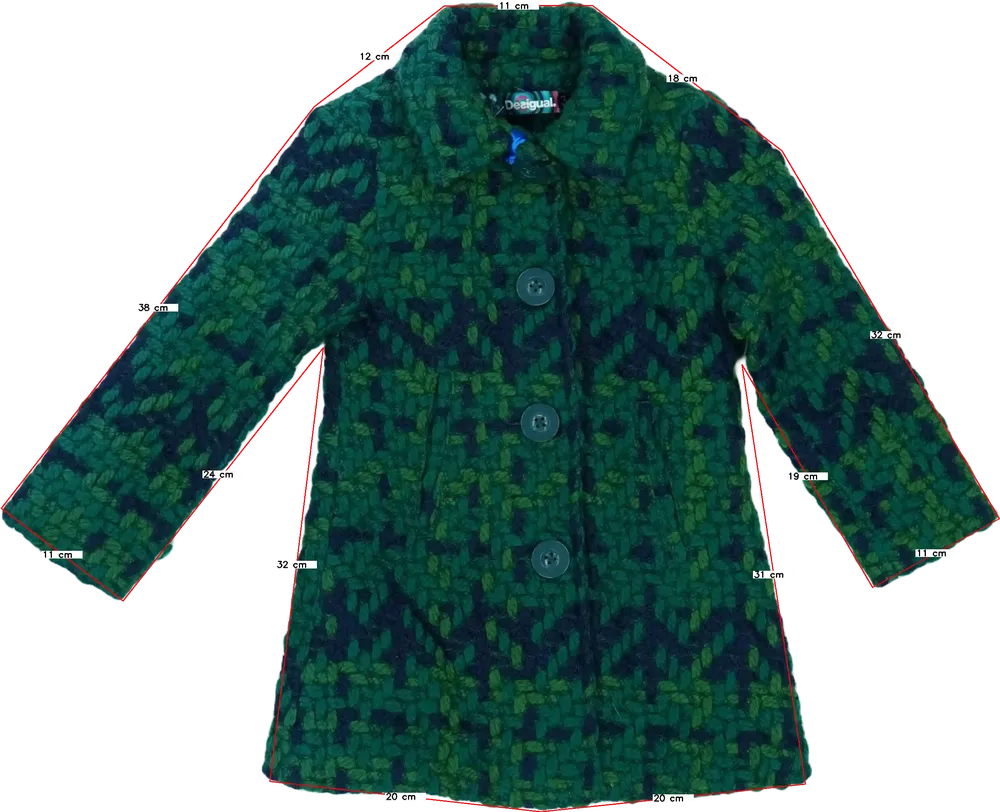 Zöld Desigual Átmeneti kabát EU 104 / UK 4 év / US 4T/XS