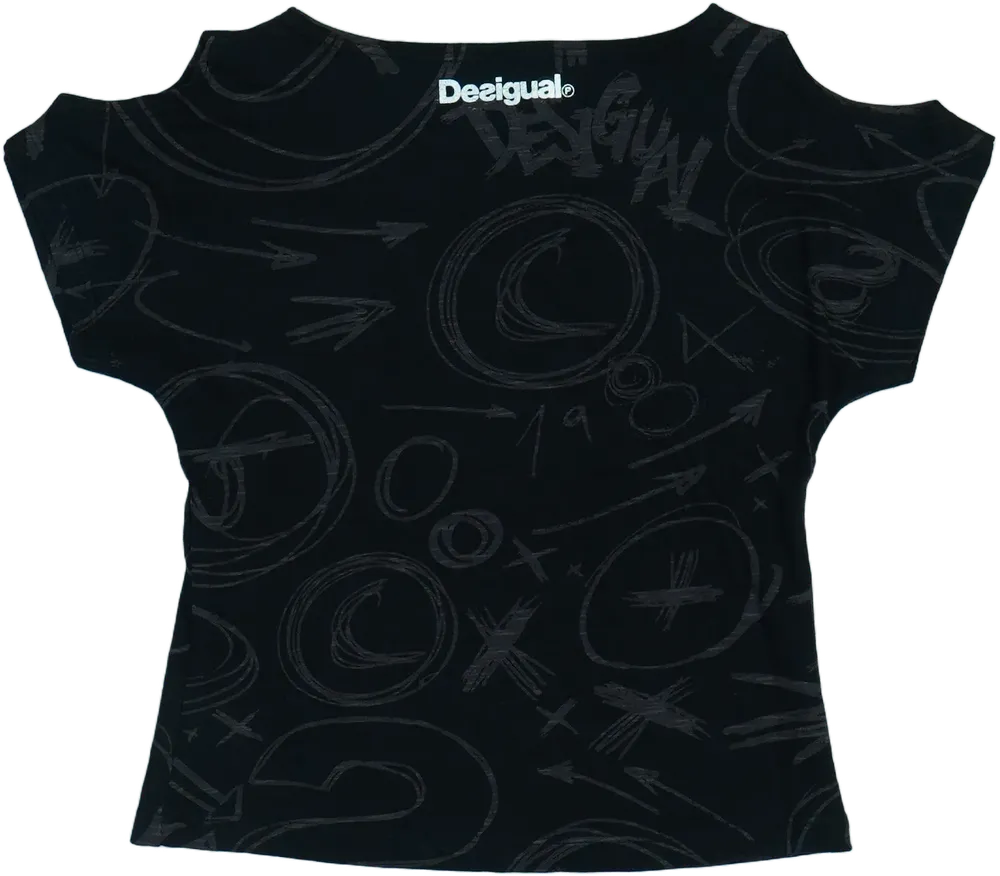 Fekete Desigual Póló EU 104 / UK 4 év / US 4T/XS