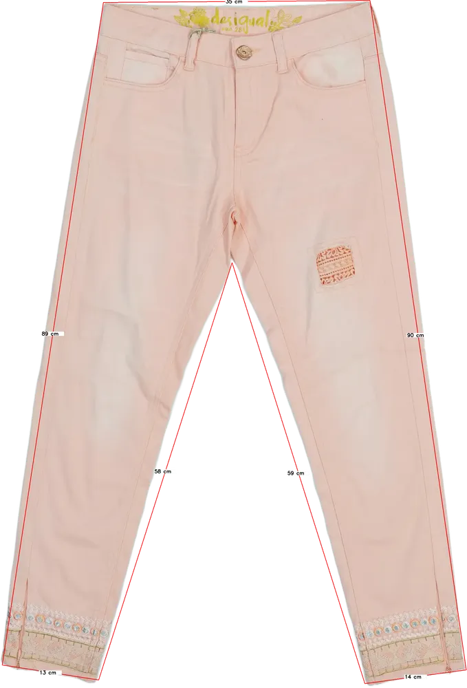 Rózsaszín Desigual Farmernadrág EU 28