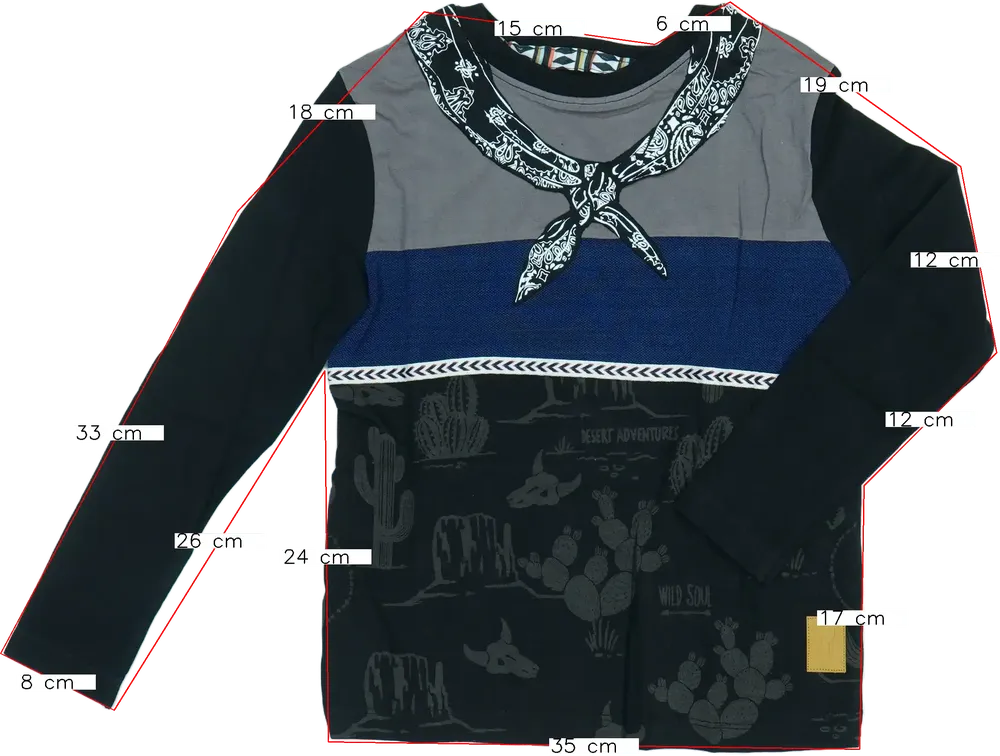 Kék Desigual Hosszú ujjú felső EU 116 / UK 6 év / US 6 év/S