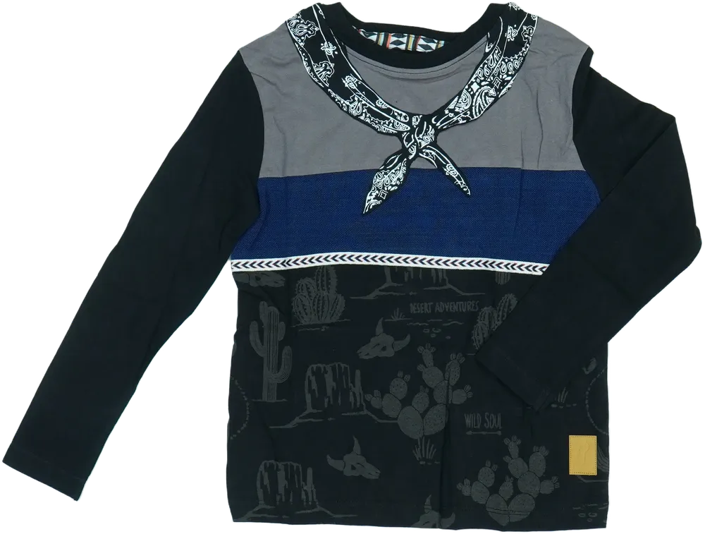 Kék Desigual Hosszú ujjú felső EU 116 / UK 6 év / US 6 év/S