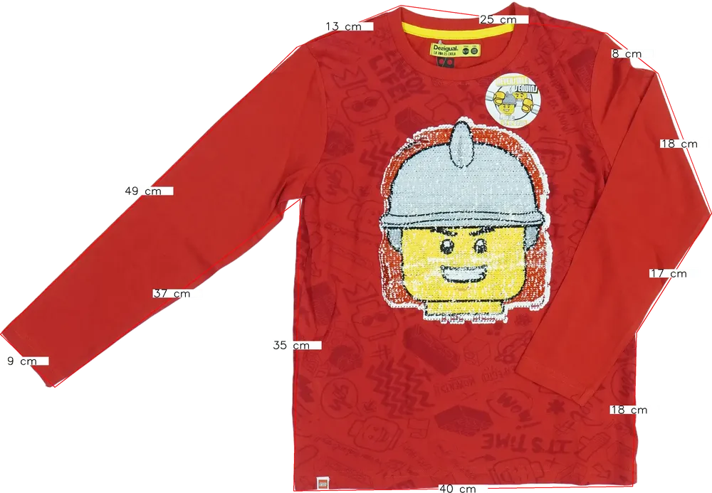 Piros Desigual Hosszú ujjú felső EU 140 / UK 10 év / US 10 év/L