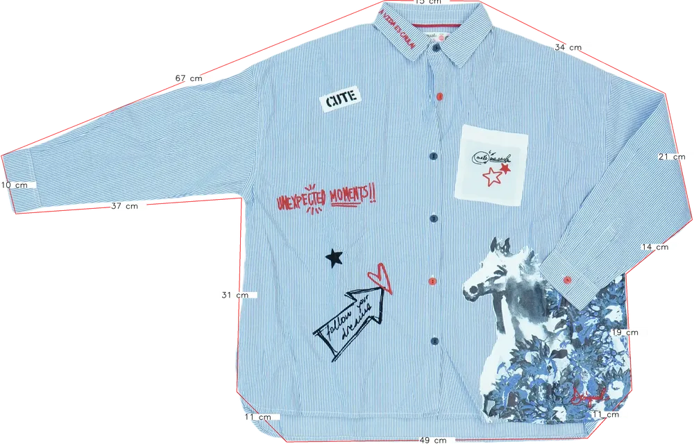 Kék Desigual Blúz EU 152 / UK 12 év / US 12 év/L