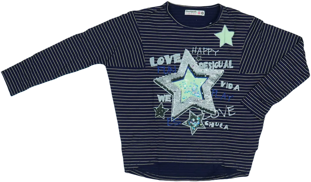 Fekete Desigual Hosszú ujjú felső EU 140 / UK 10 év / US 10 év/L