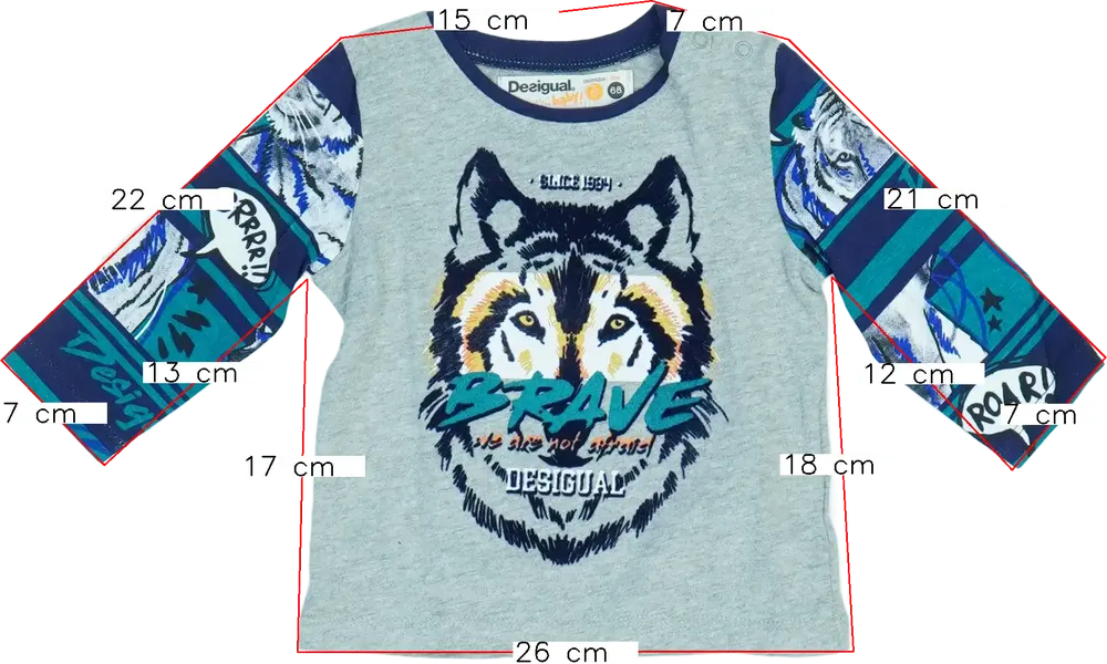 Kék Desigual Hosszú ujjú felső EU 68 / UK 3-6 hónap / US 3-6 hónap