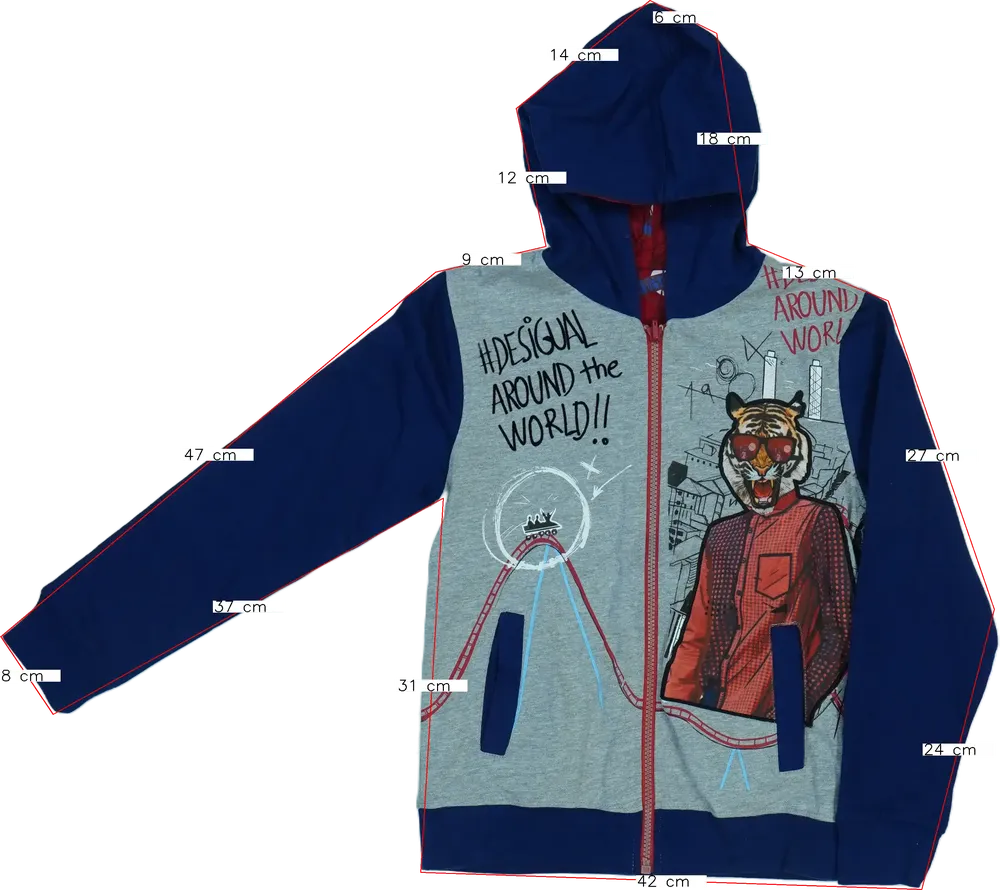 Többszínű Desigual Kapucnis pulóver EU 128 / UK 8 év / US 8 év/M