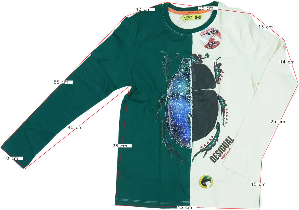 Zöld Desigual Hosszú ujjú felső EU 152 / UK 12 év / US 12 év/L