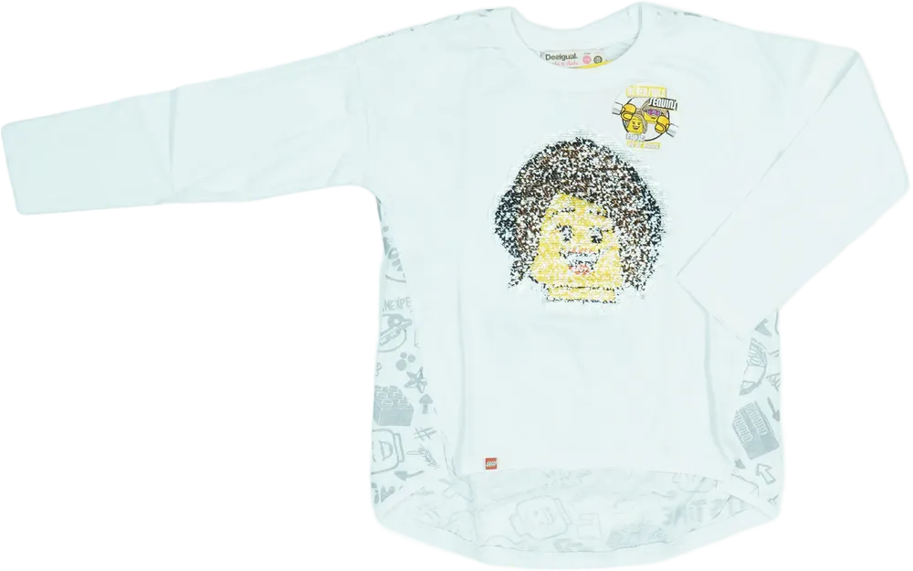 Fehér Desigual Hosszú ujjú felső EU 128 / UK 8 év / US 8 év/M