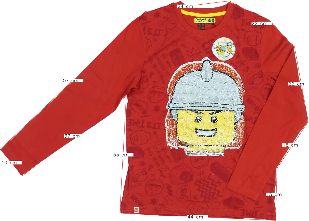 Piros Desigual Hosszú ujjú felső EU 152 / UK 12 év / US 12 év/L