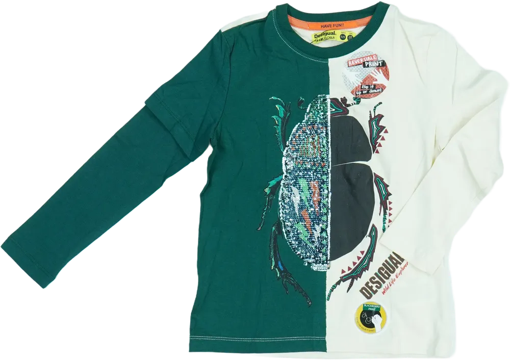 Zöld Desigual Hosszú ujjú felső EU 116 / UK 6 év / US 6 év/S