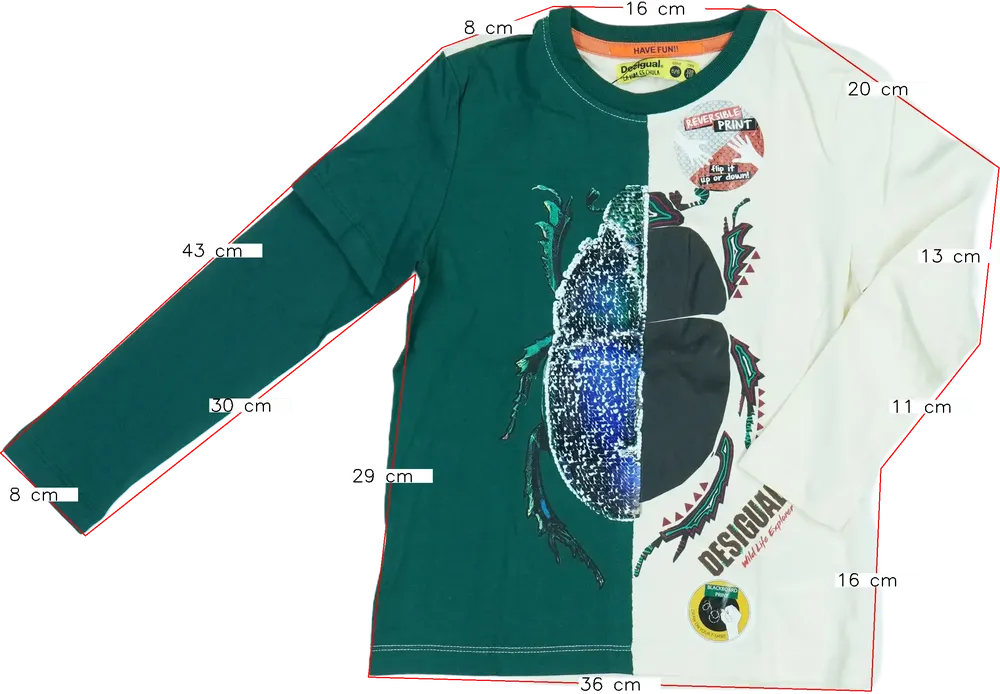 Zöld Desigual Hosszú ujjú felső EU 116 / UK 6 év / US 6 év/S