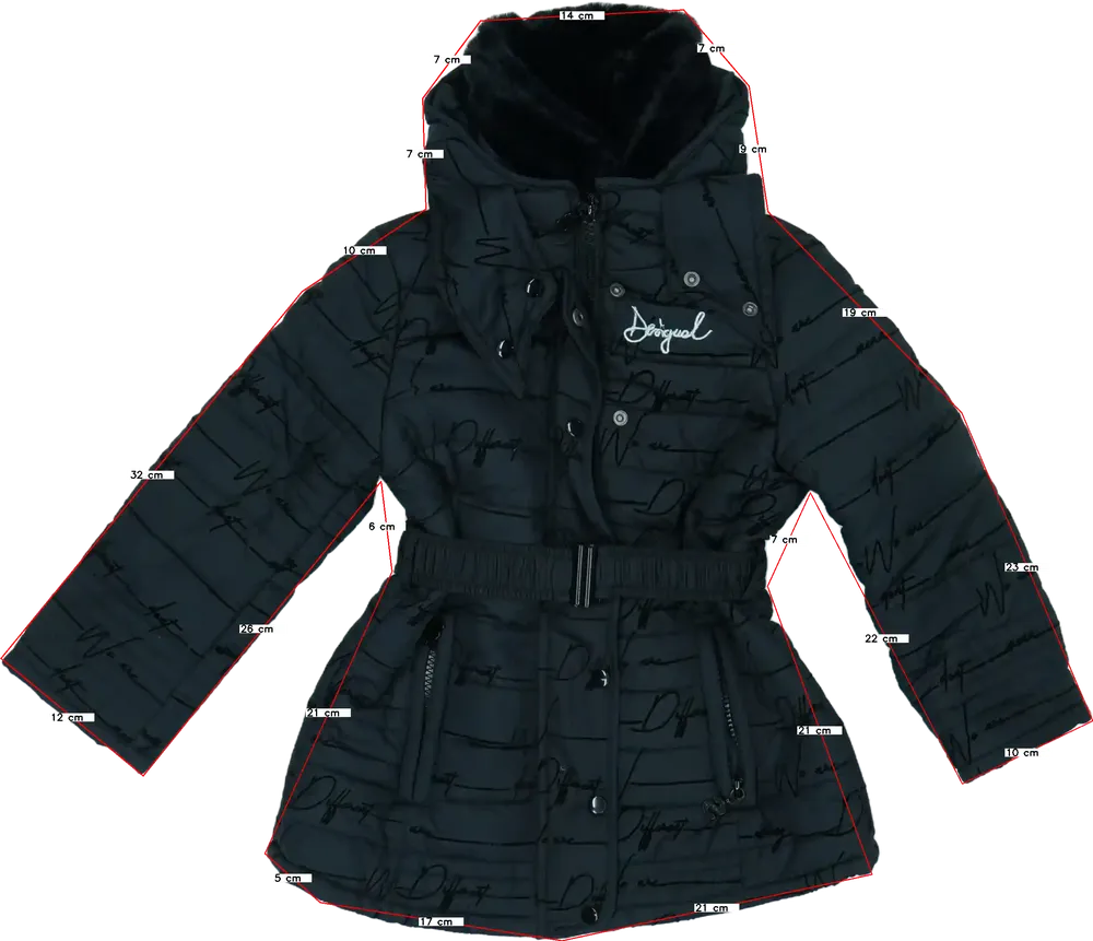 Fekete Desigual Télikabát EU 104 / UK 4 év / US 4T/XS