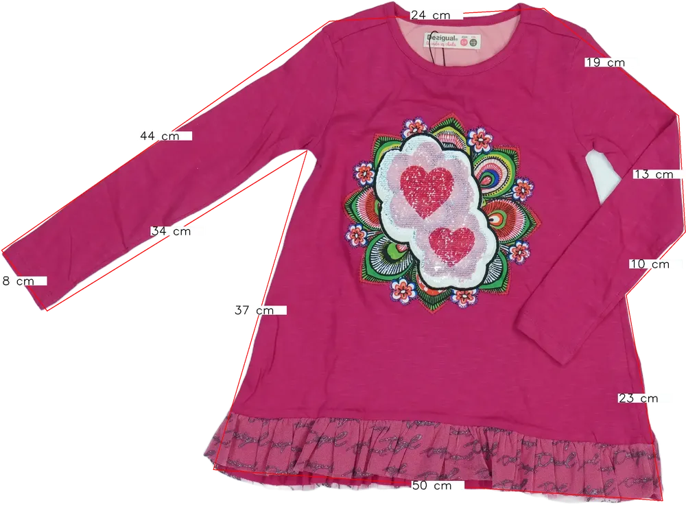 Rózsaszín Desigual Tunika EU 116 / UK 6 év / US 6 év/S