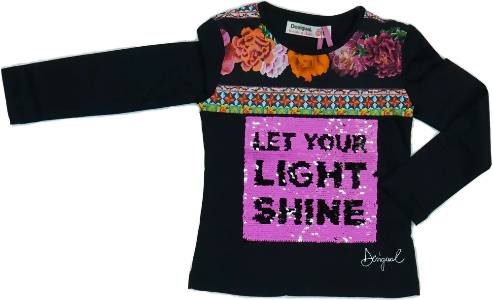 Fekete Desigual Hosszú ujjú felső EU 104 / UK 4 év / US 4T/XS