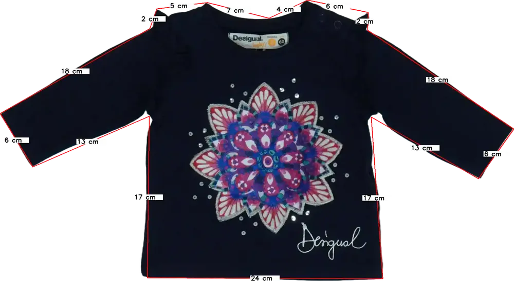 Kék Desigual Hosszú ujjú felső EU 62 / UK 0-3 hónap / US 0-3 hónap