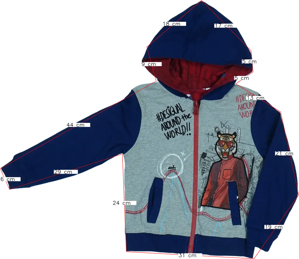 Többszínű Desigual Kapucnis pulóver EU 104 / UK 4 év / US 4T/XS