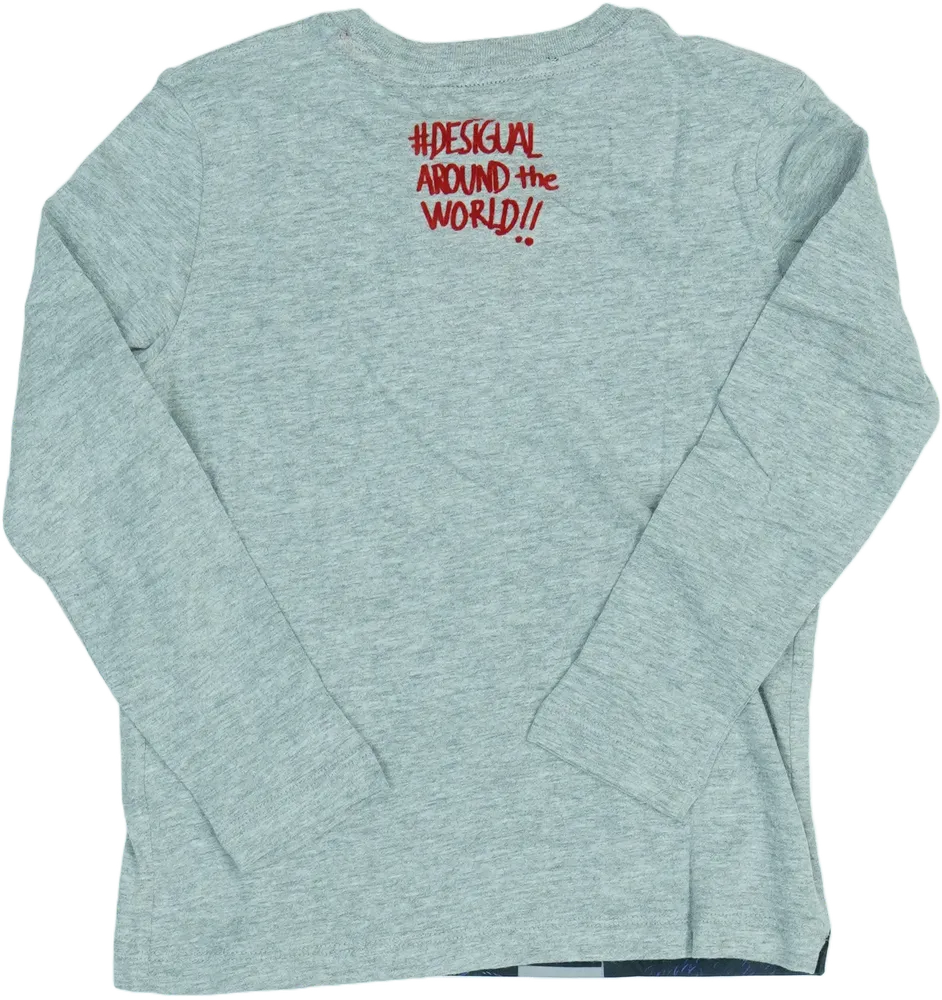 Szürke Desigual Hosszú ujjú felső EU 116 / UK 6 év / US 6 év/S