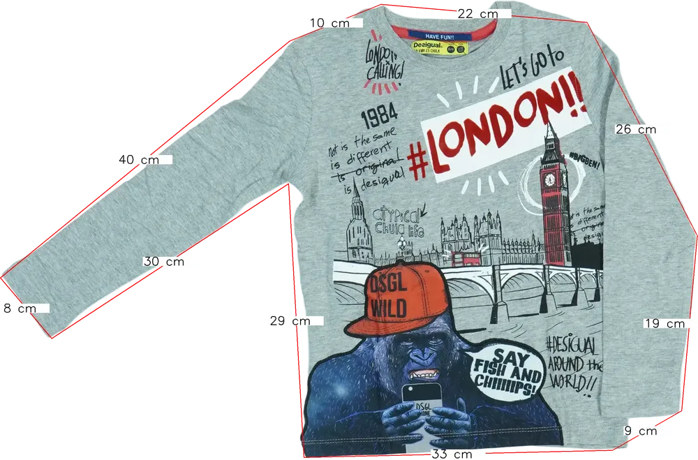 Szürke Desigual Hosszú ujjú felső EU 116 / UK 6 év / US 6 év/S