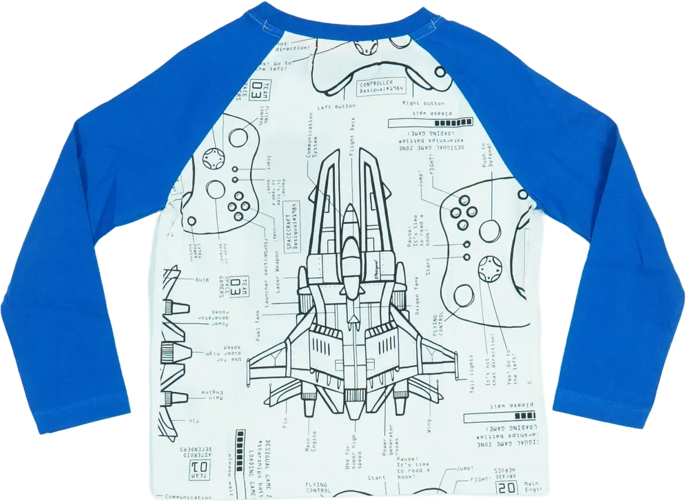 Kék Desigual Hosszú ujjú felső EU 104 / UK 4 év / US 4T/XS