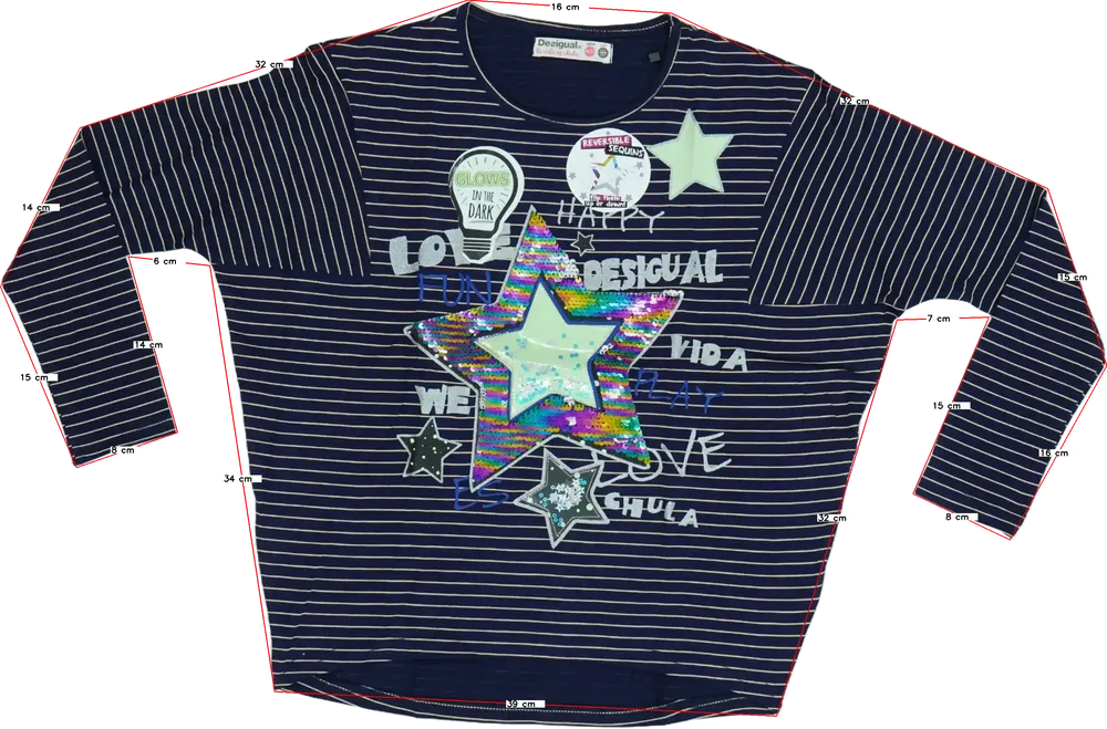 Fekete Desigual Hosszú ujjú felső EU 104 / UK 4 év / US 4T/XS