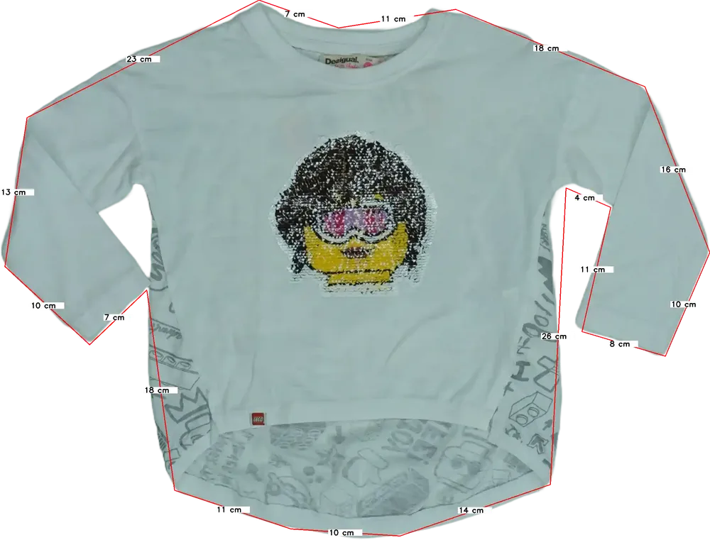 Fehér Desigual Hosszú ujjú felső EU 104 / UK 4 év / US 4T/XS
