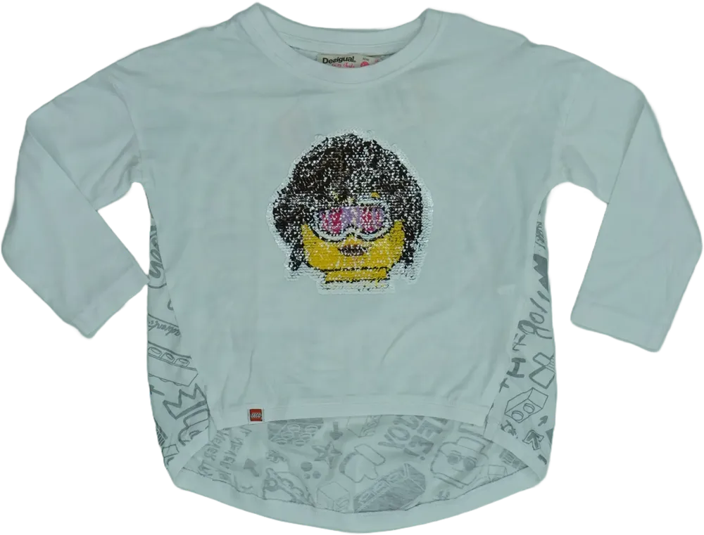 Fehér Desigual Hosszú ujjú felső EU 104 / UK 4 év / US 4T/XS