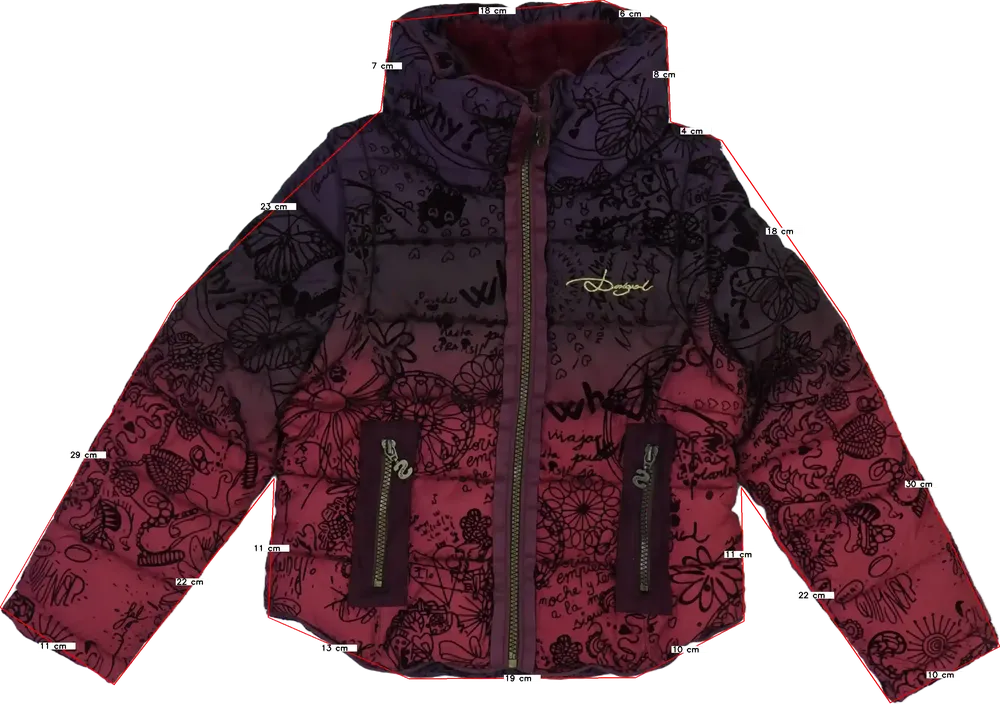 Bordó Desigual Télikabát EU 128 / UK 8 év / US 8 év/M