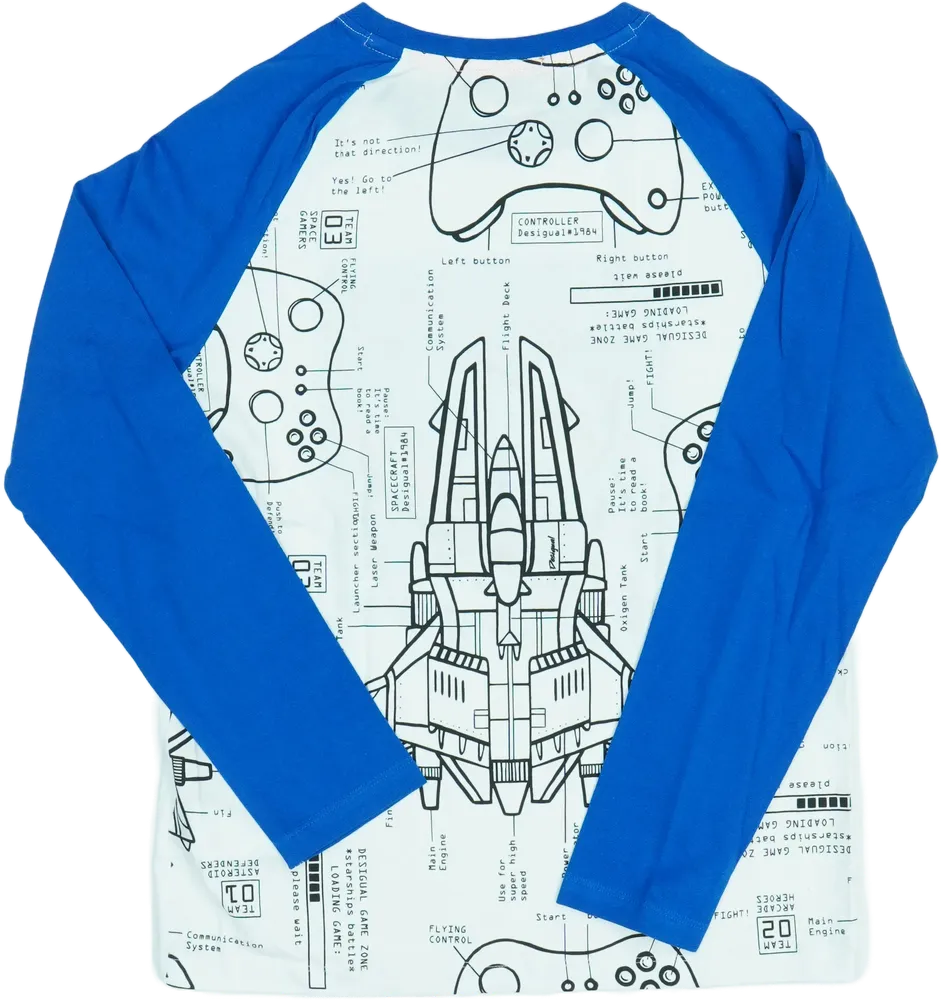 Kék Desigual Hosszú ujjú felső EU 152 / UK 12 év / US 12 év/L