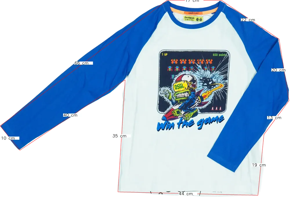 Kék Desigual Hosszú ujjú felső EU 152 / UK 12 év / US 12 év/L