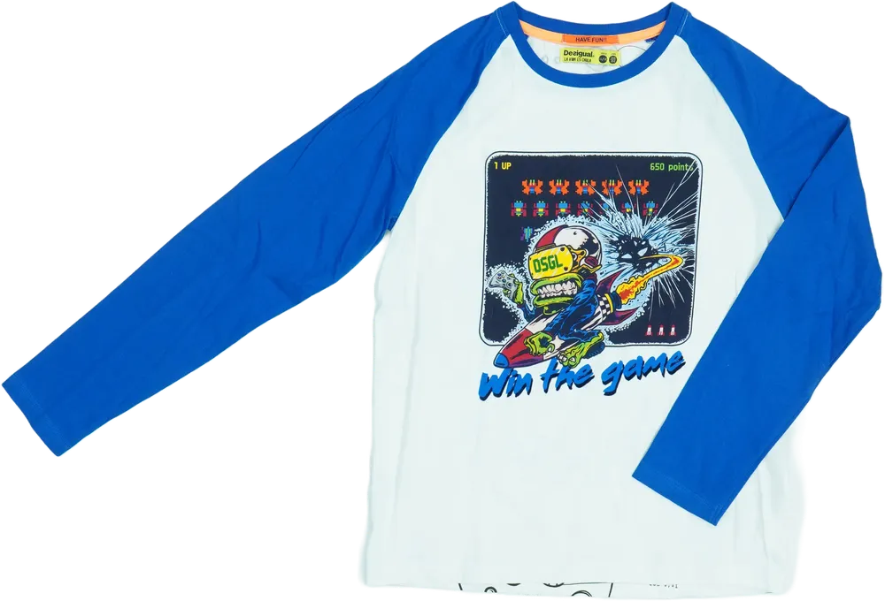 Kék Desigual Hosszú ujjú felső EU 152 / UK 12 év / US 12 év/L