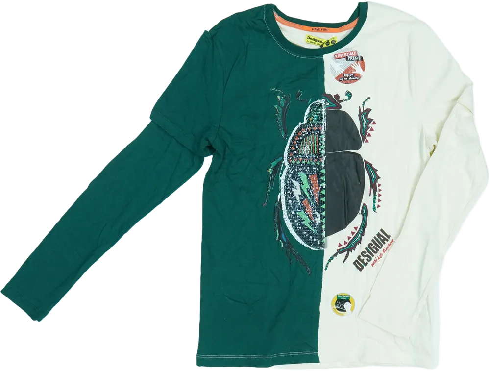 Zöld Desigual Hosszú ujjú felső EU 164 / UK 14 év / US 14 év/XL