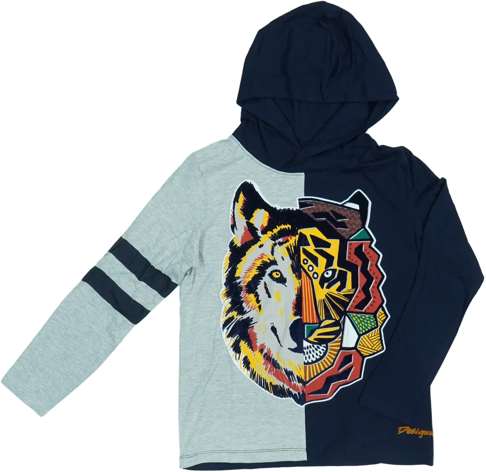 Kék Desigual Hosszú ujjú felső EU 140 / UK 10 év / US 10 év/L