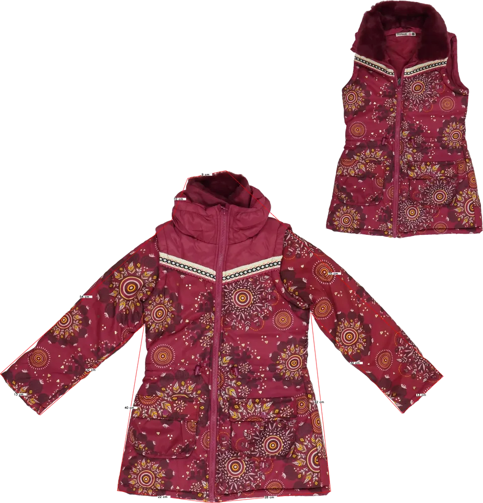 Bordó Desigual Átmeneti kabát EU 140 / UK 10 év / US 10 év/L