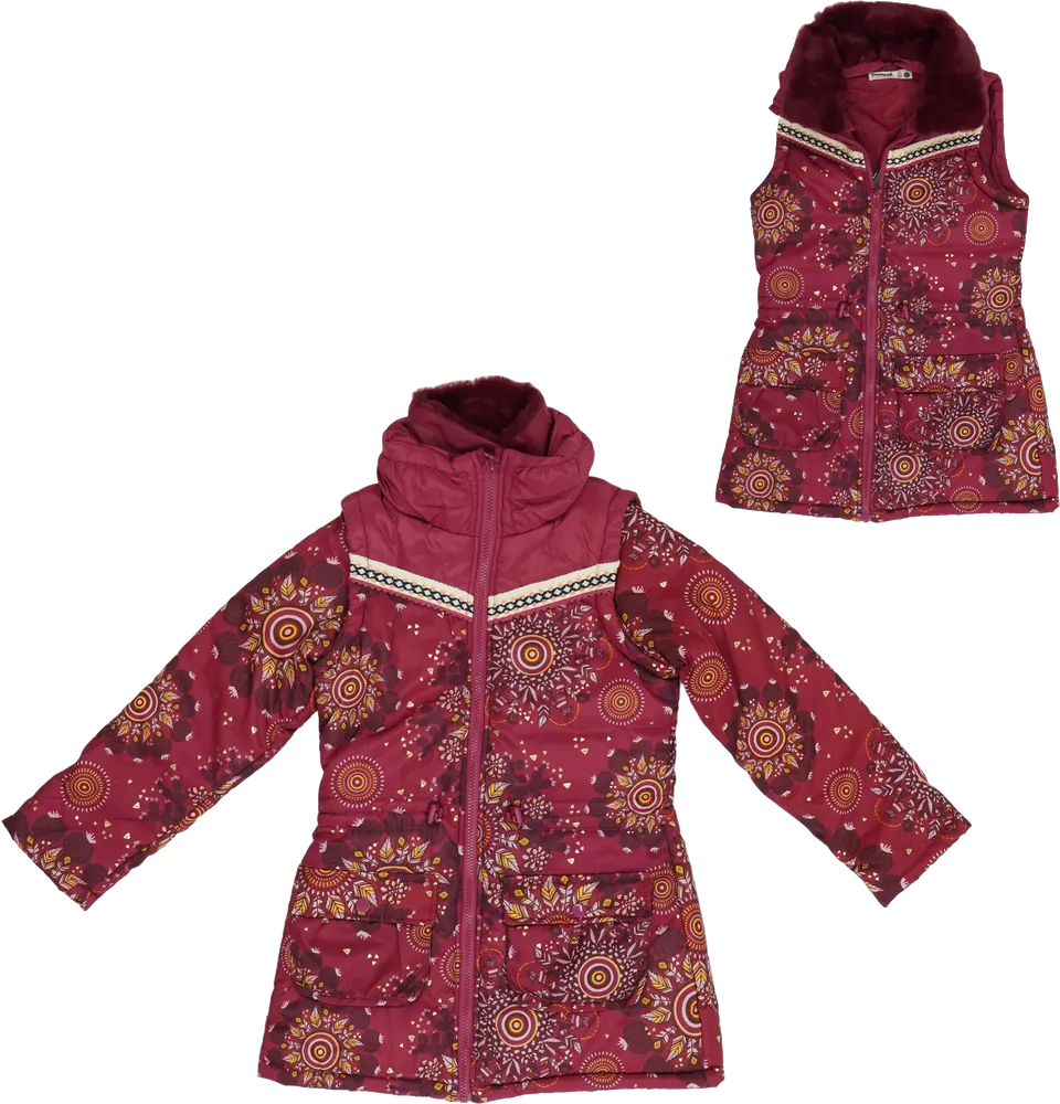 Bordó Desigual Átmeneti kabát EU 140 / UK 10 év / US 10 év/L