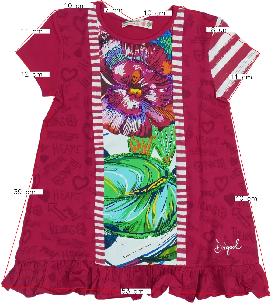 Rózsaszín Desigual Ruha EU 140 / UK 10 év / US 10 év/L