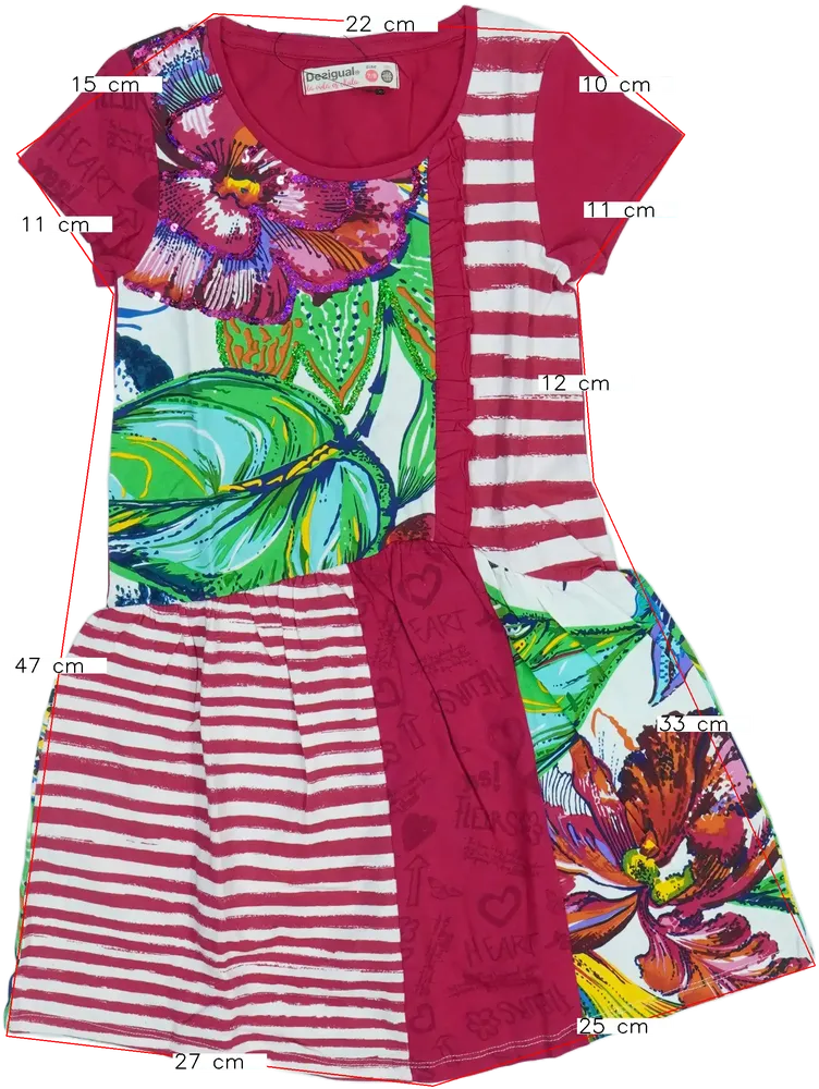 Rózsaszín Desigual Ruha EU 128 / UK 8 év / US 8 év/M