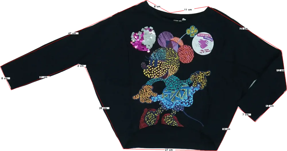 Fekete Disney Hosszú ujjú felső EU 104 / UK 4 év / US 4T/XS