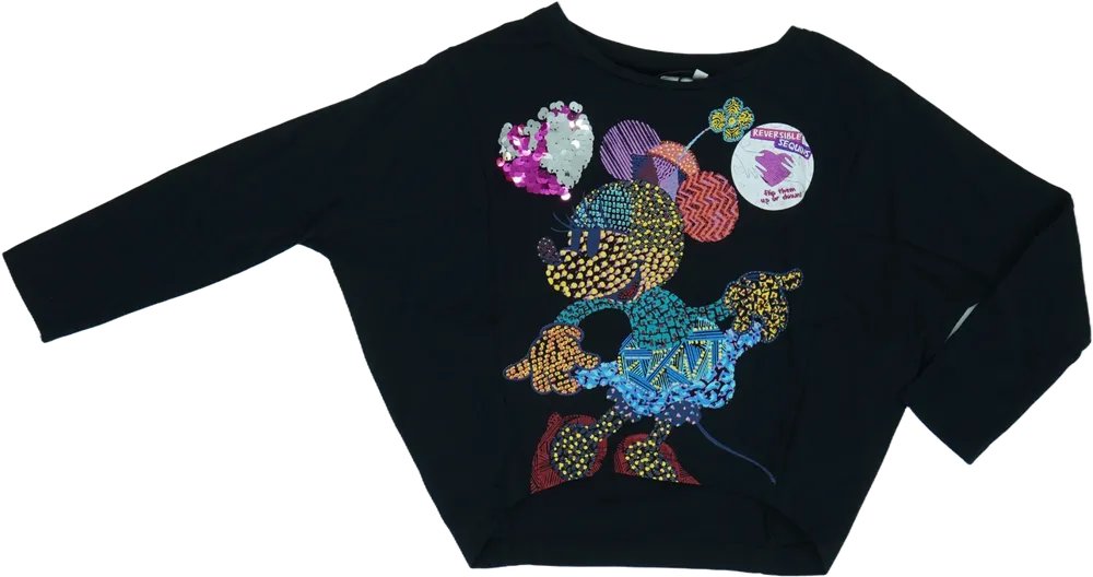 Fekete Disney Hosszú ujjú felső EU 104 / UK 4 év / US 4T/XS