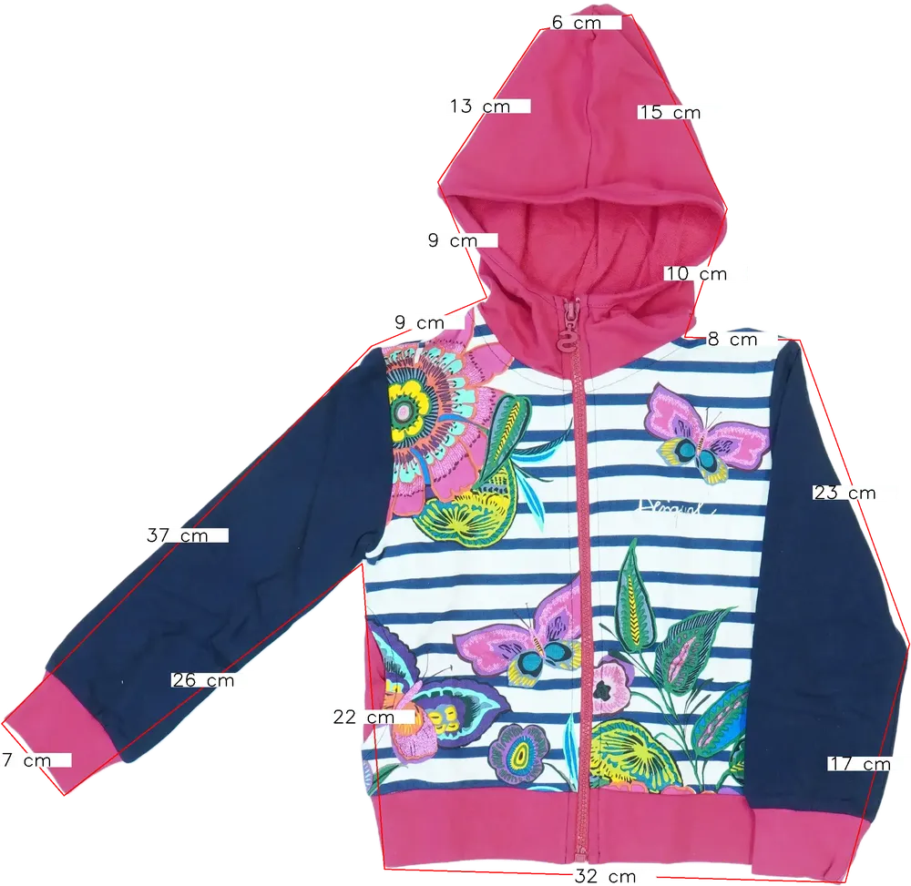 Többszínű Desigual Kapucnis pulóver EU 104 / UK 4 év / US 4T/XS