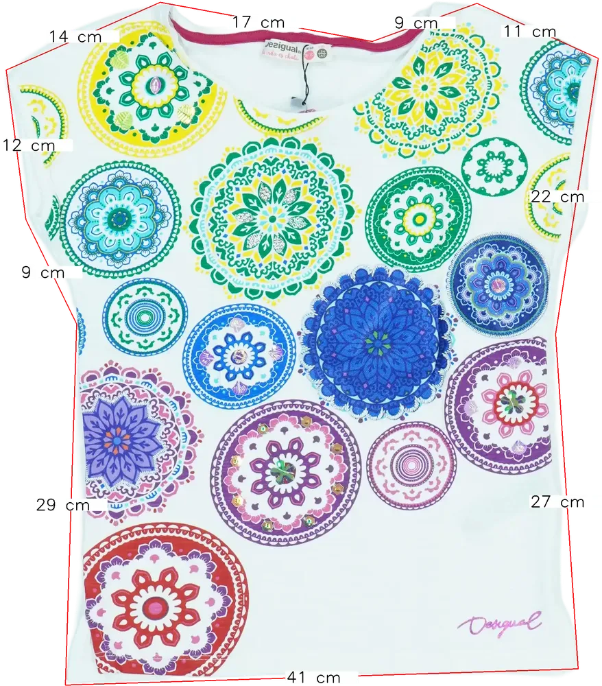 Fehér Desigual Póló EU 140 / UK 10 év / US 10 év/L