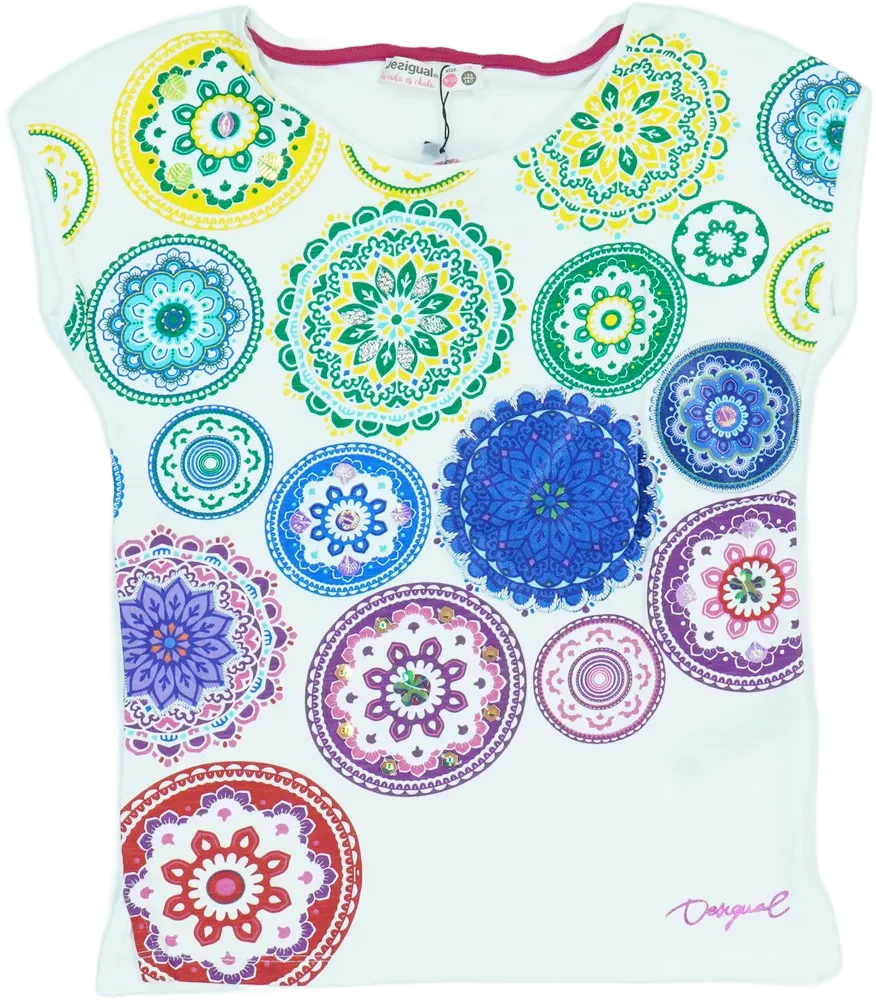 Fehér Desigual Póló EU 140 / UK 10 év / US 10 év/L