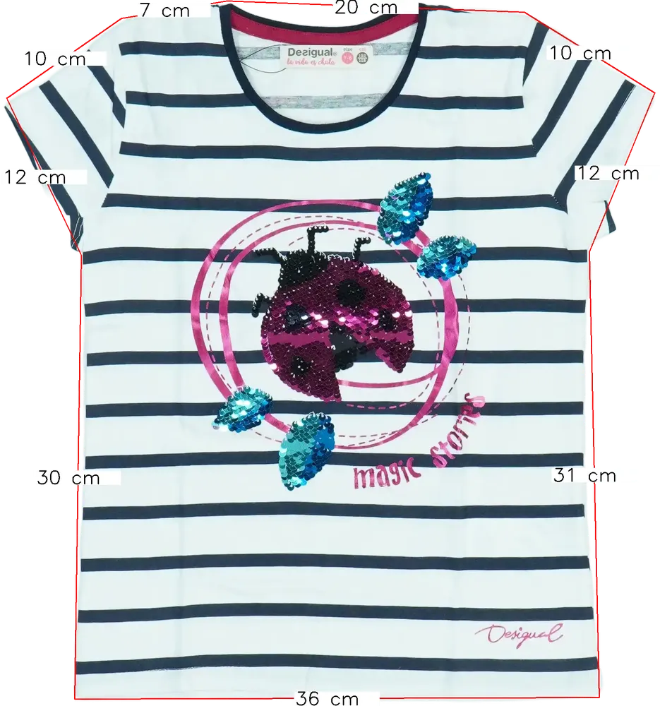 Rózsaszín Desigual Póló EU 128 / UK 8 év / US 8 év/M