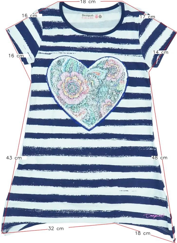 Fehér Desigual Tunika EU 140 / UK 10 év / US 10 év/L